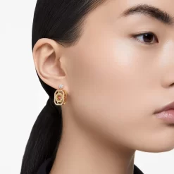 Swarovski Alea Drop Earrings Asymmetrical Design, Multicolored, Gold-tone Plated