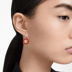 Swarovski Alea Drop Earrings Red, Rose Gold-tone Plated