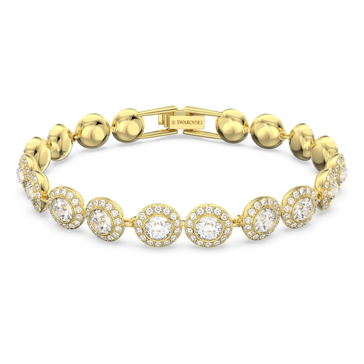 Swarovski Angelic Bracelet Round Cut, Pavé, Medium, White, Gold-tone Plated - Image 2