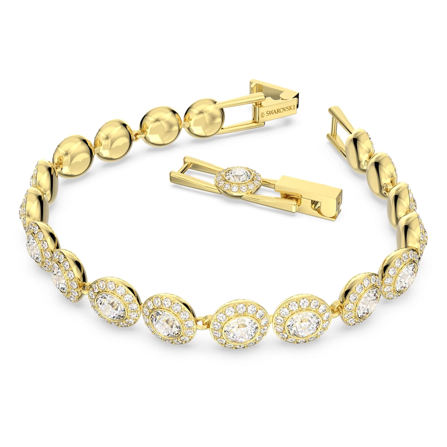 Swarovski Angelic Bracelet Round Cut, Pavé, Medium, White, Gold-tone Plated - Image 3