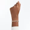 Swarovski Angelic Bracelet Round Cut, Pavé, Medium, White, Rose Gold-tone Plated