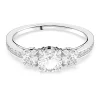 Swarovski Attract Trilogy Ring Round Cut, White, Rhodium Plated