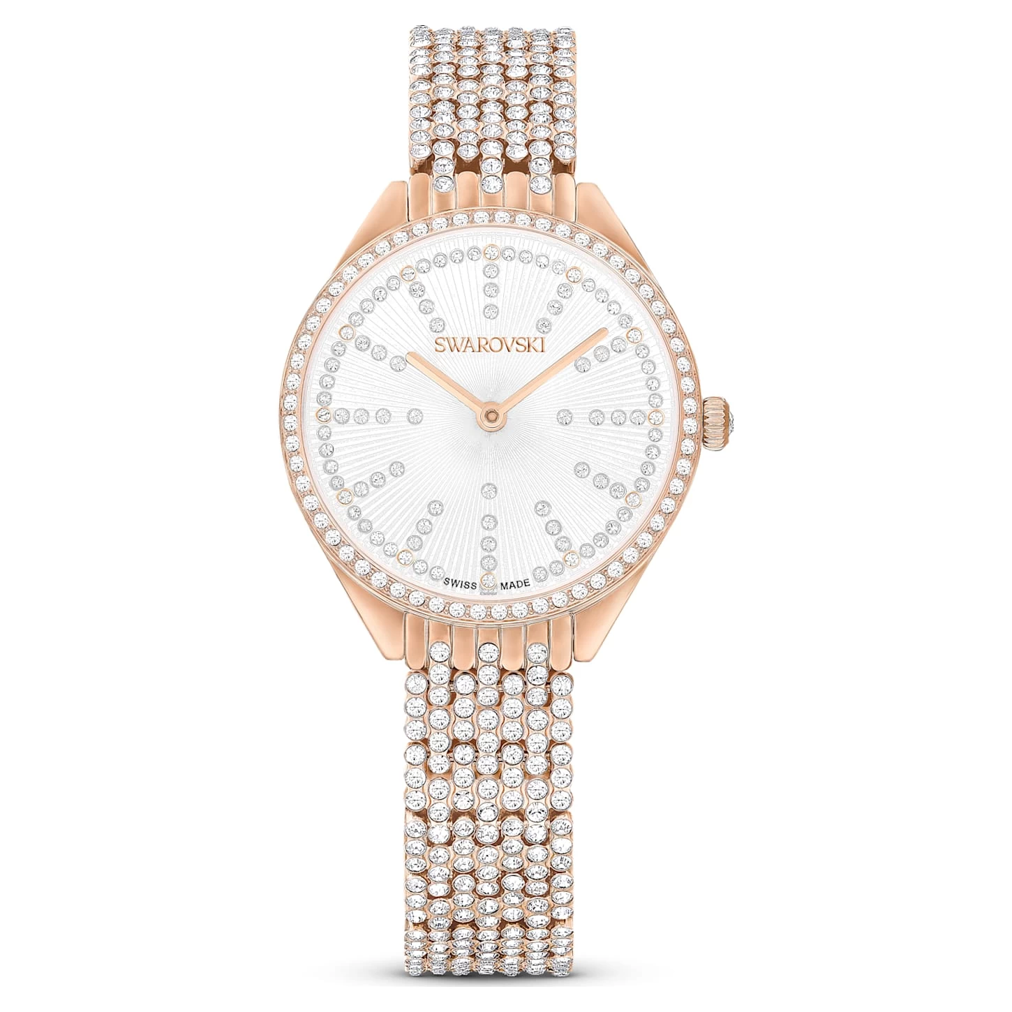 Swarovski Attract Watch Swiss Made, Full Pavé, Metal Bracelet, Rose Gold Tone, Rose Gold-tone Finish - Image 2
