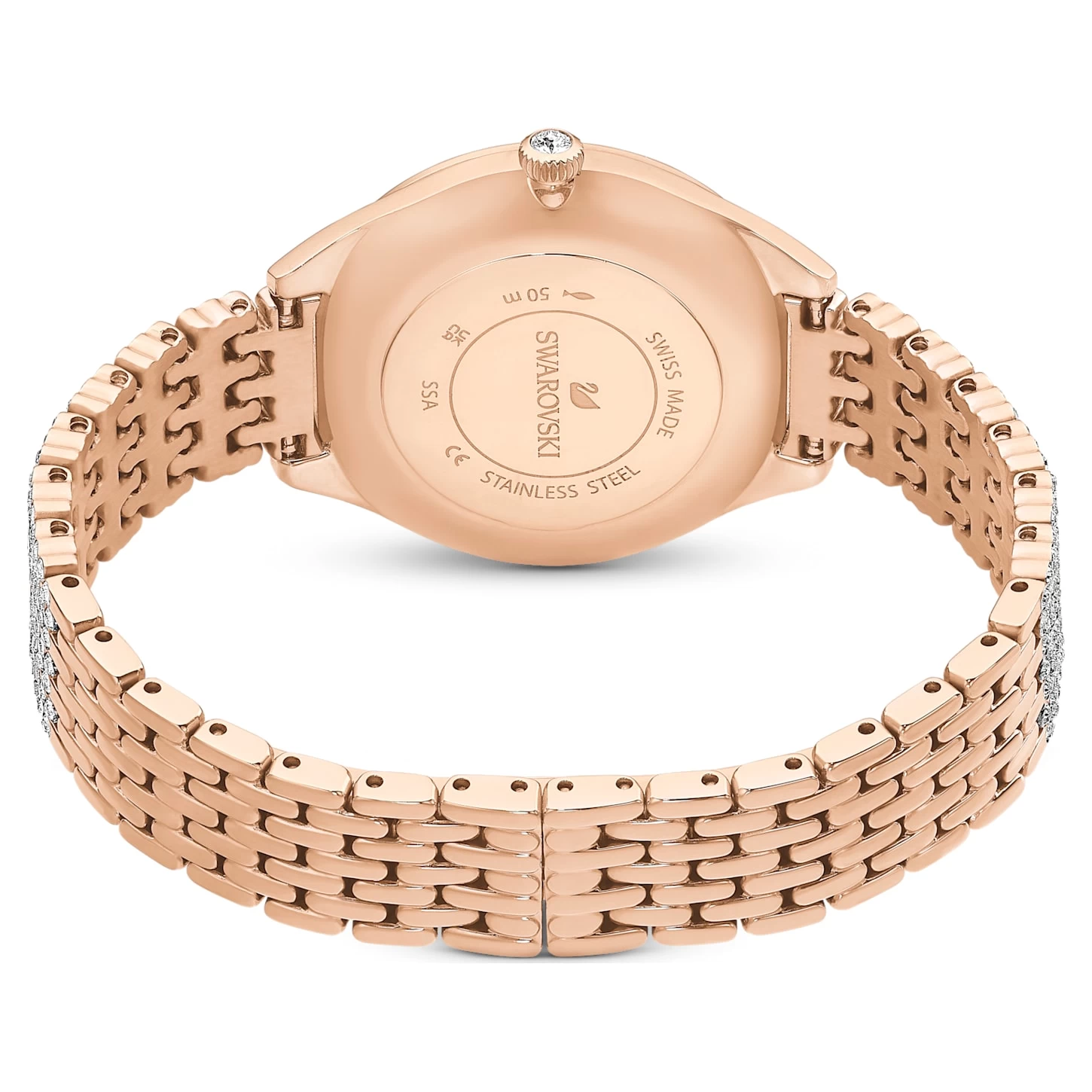 Swarovski Attract Watch Swiss Made, Full Pavé, Metal Bracelet, Rose Gold Tone, Rose Gold-tone Finish - Image 4