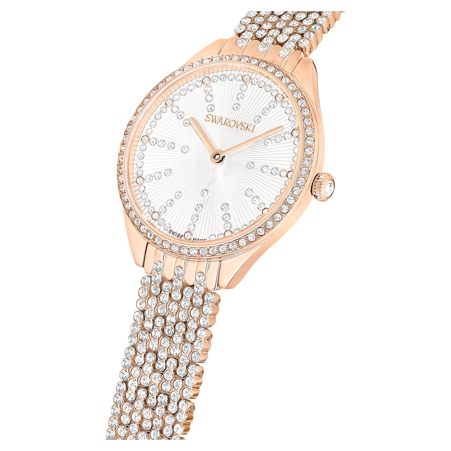Swarovski Attract Watch Swiss Made, Full Pavé, Metal Bracelet, Rose Gold Tone, Rose Gold-tone Finish - Image 5