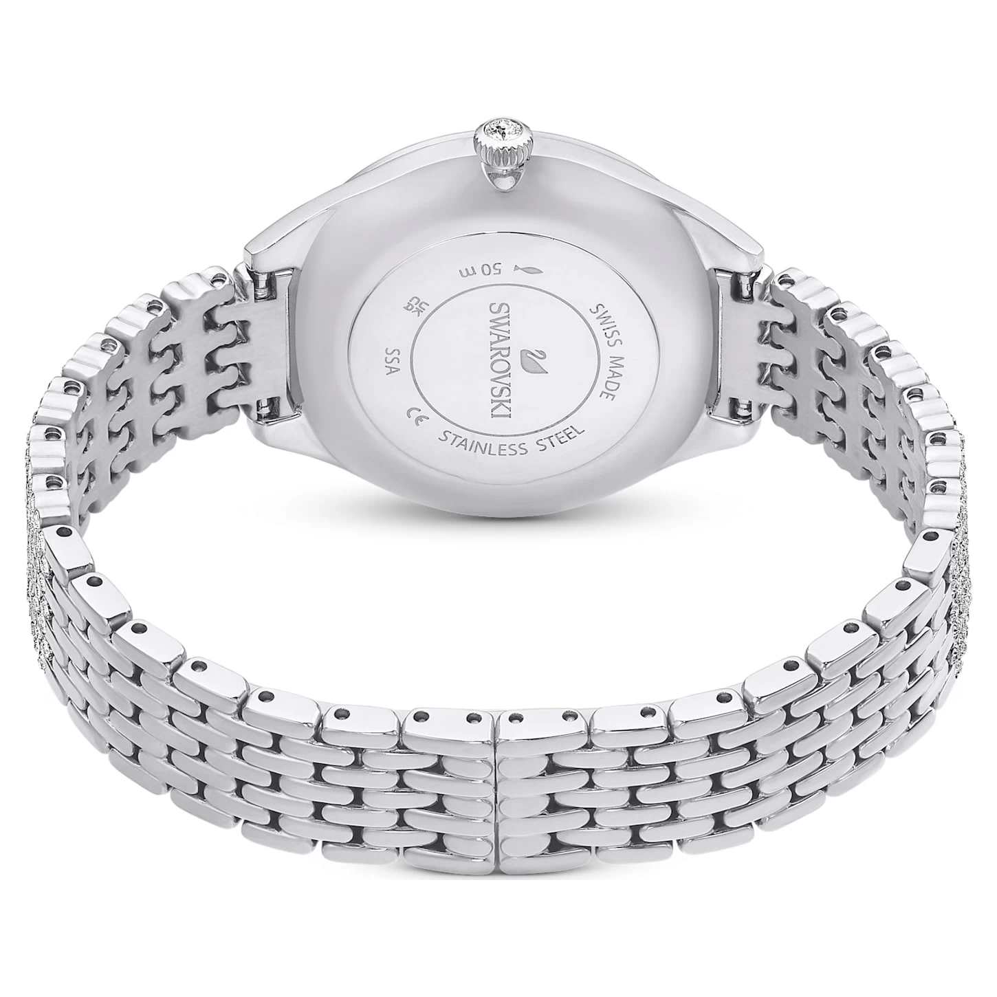Swarovski Attract Watch Swiss Made, Full Pavé, Metal Bracelet, Silver Tone, Stainless Steel - Image 4
