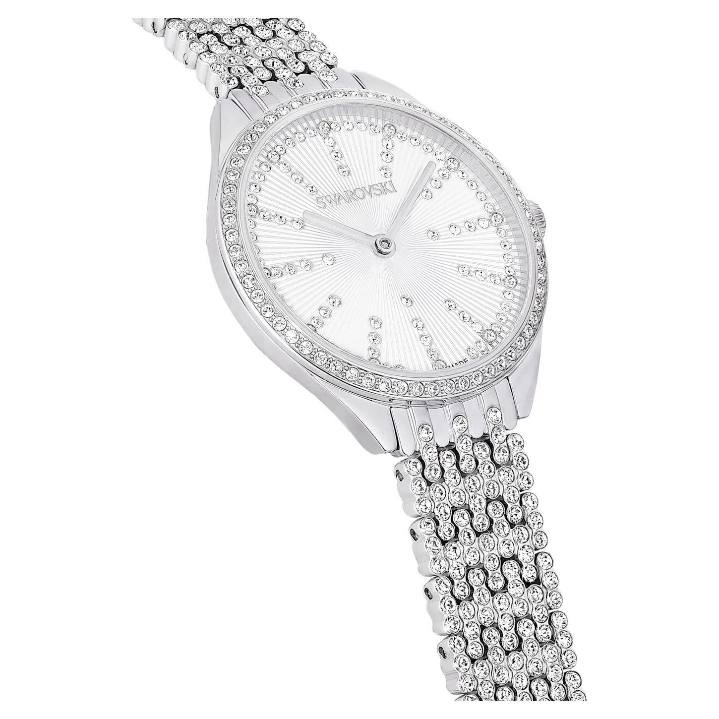Swarovski Attract Watch Swiss Made, Full Pavé, Metal Bracelet, Silver Tone, Stainless Steel - Image 6