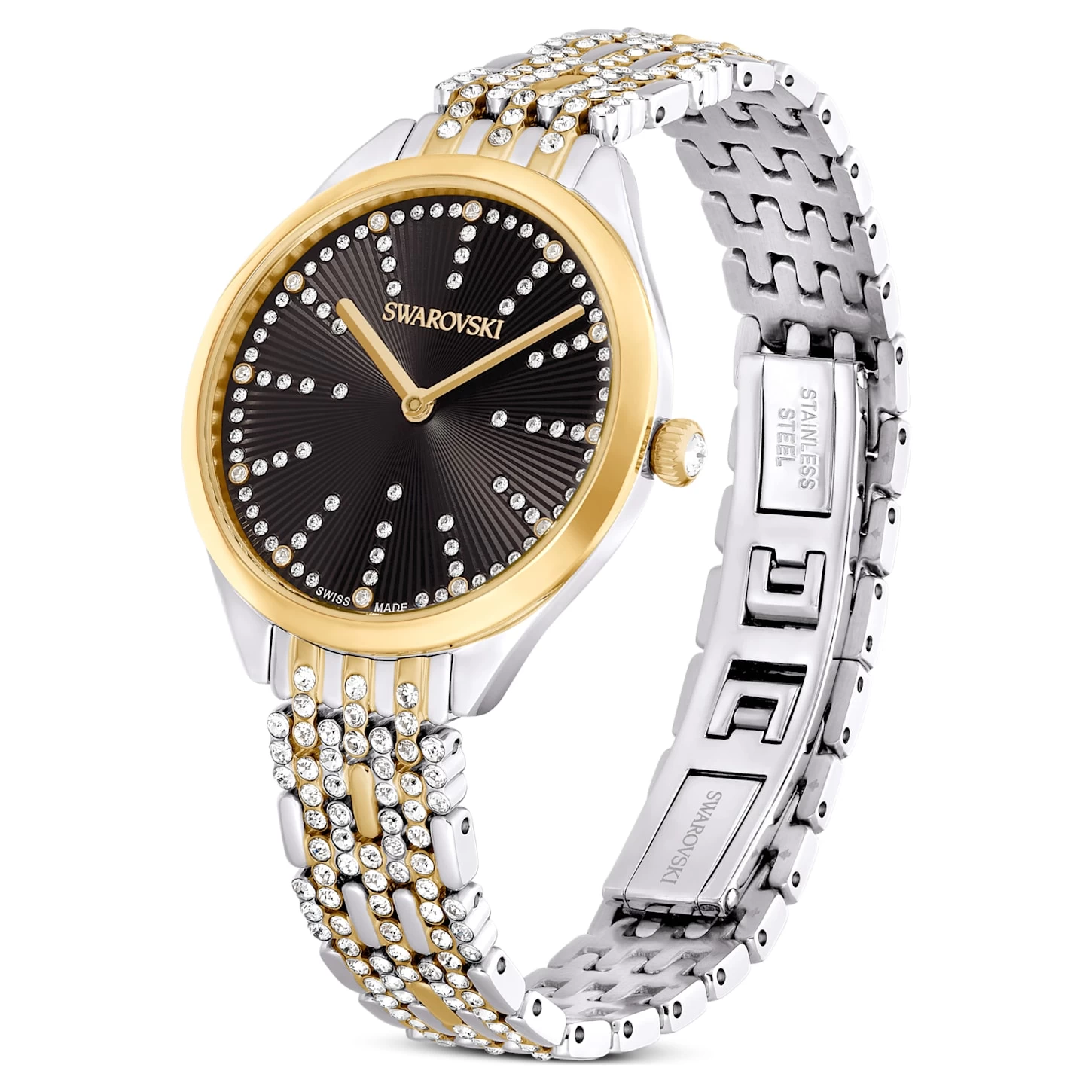 Swarovski Attract Watch Swiss Made, Pavé, Metal Bracelet, Black, Mixed Metal Finish - Image 2