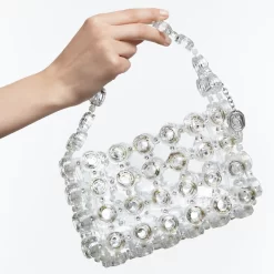 Swarovski Bag Silver Tone, Rhodium Plated