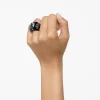Swarovski Chroma Cocktail Ring Black, Ruthenium Plated