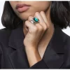 Swarovski Chroma Cocktail Ring Green, Gold-tone Plated