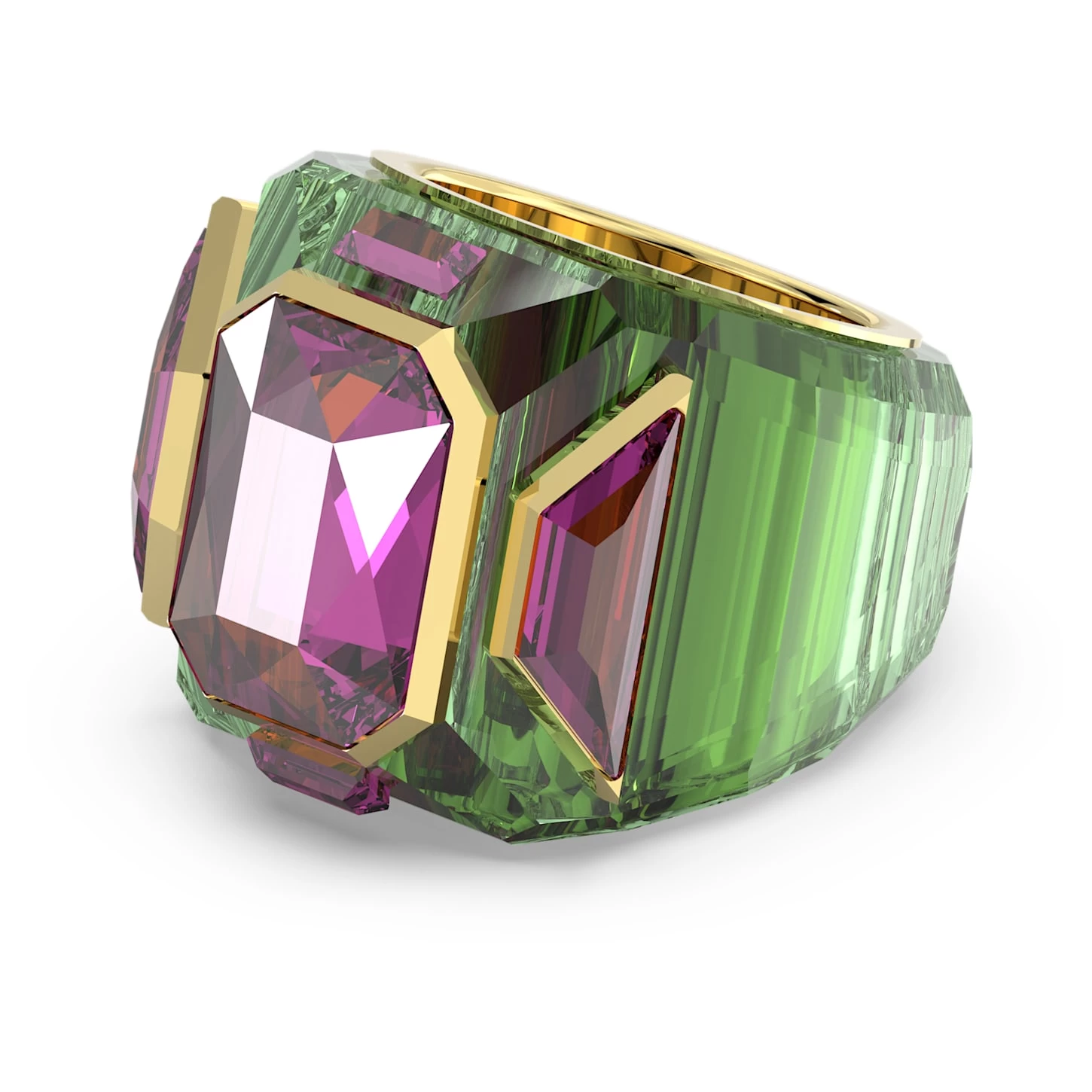 Swarovski Chroma Cocktail Ring Multicolored, Gold-tone Plated - Image 2