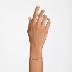 Swarovski Constella Bangle Round Cut, White, Rose Gold-tone Plated