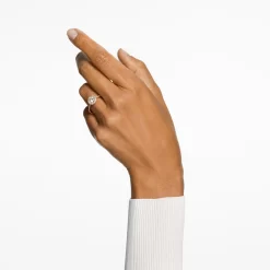 Swarovski Constella Cocktail Ring Round Cut, Pavé, White, Rose Gold-tone Plated