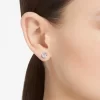 Swarovski Constella Stud Earrings Round Cut, White, Rhodium Plated