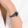 Swarovski Cosmic Rock Watch Swiss Made, Metal Bracelet, Blue, Rose Gold-tone Finish