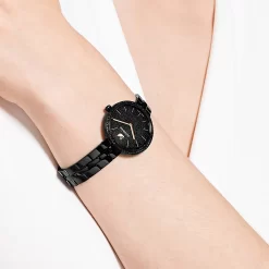 Swarovski Cosmopolitan Watch Swiss Made, Metal Bracelet, Black, Black Finish