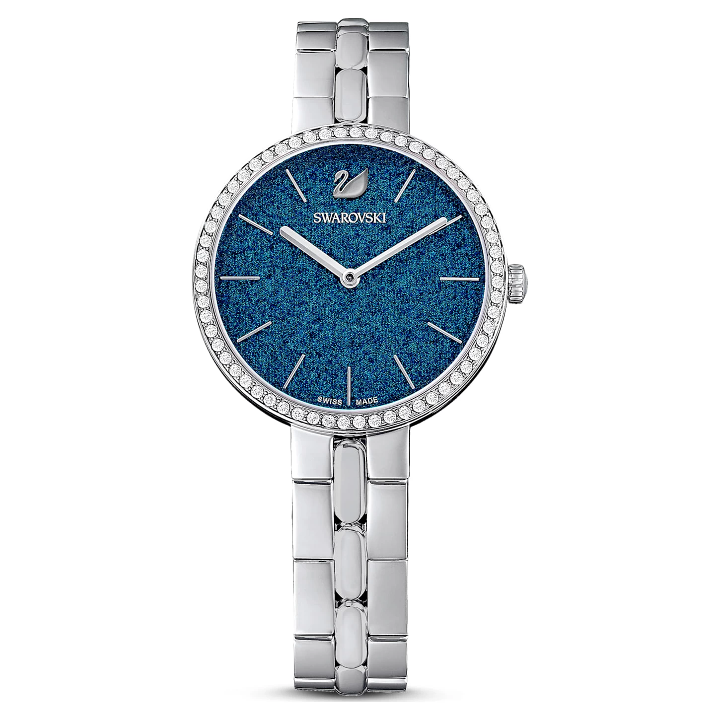 Swarovski Cosmopolitan Watch Swiss Made, Metal Bracelet, Blue, Stainless Steel - Image 2
