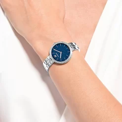 Swarovski Cosmopolitan Watch Swiss Made, Metal Bracelet, Blue, Stainless Steel