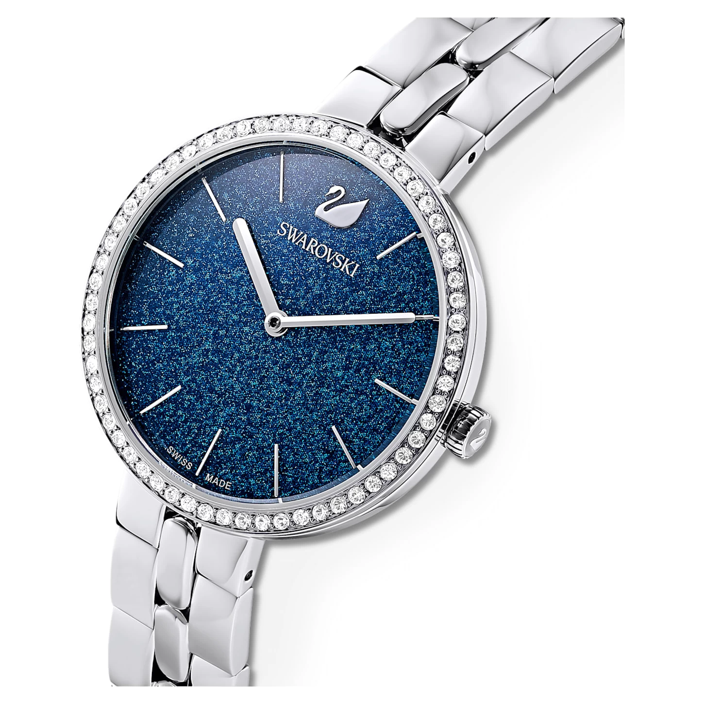 Swarovski Cosmopolitan Watch Swiss Made, Metal Bracelet, Blue, Stainless Steel - Image 5