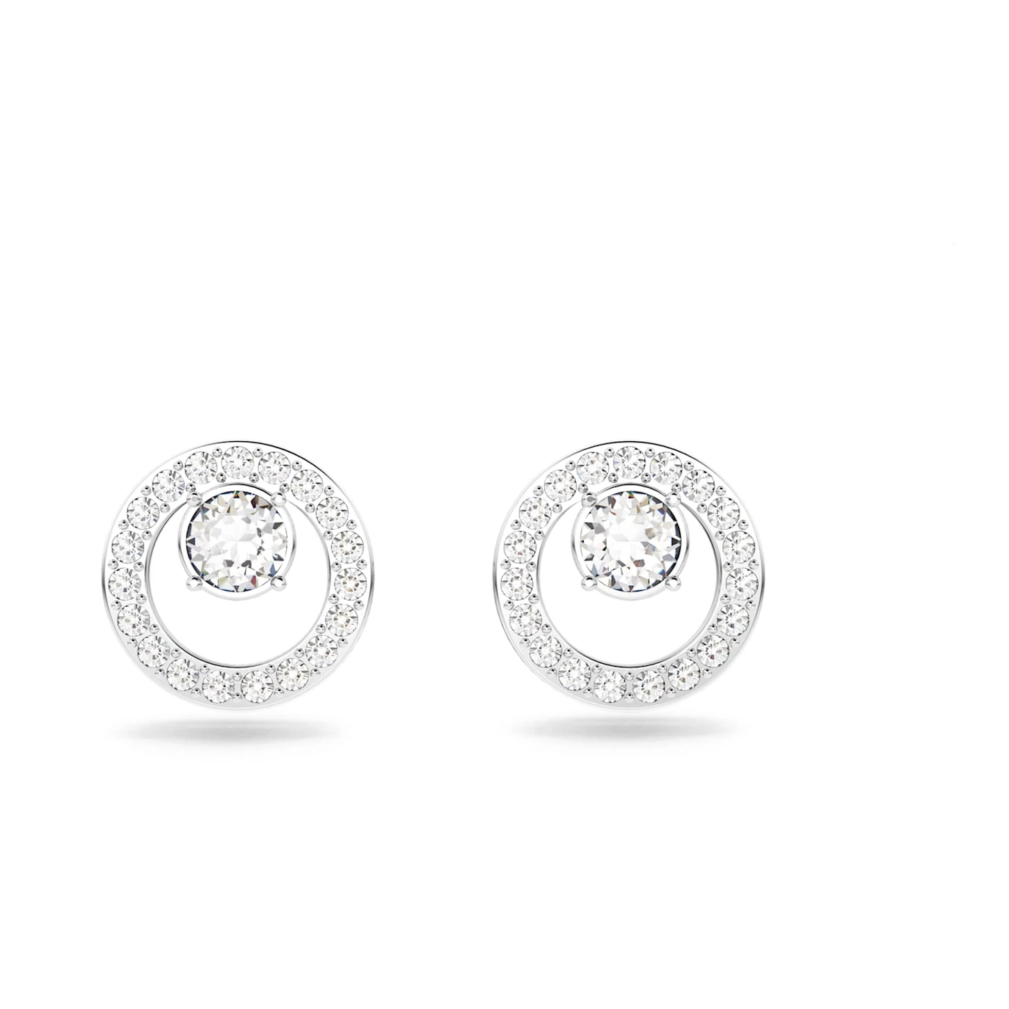Swarovski Creativity Stud Earrings White, Rhodium Plated - Image 2