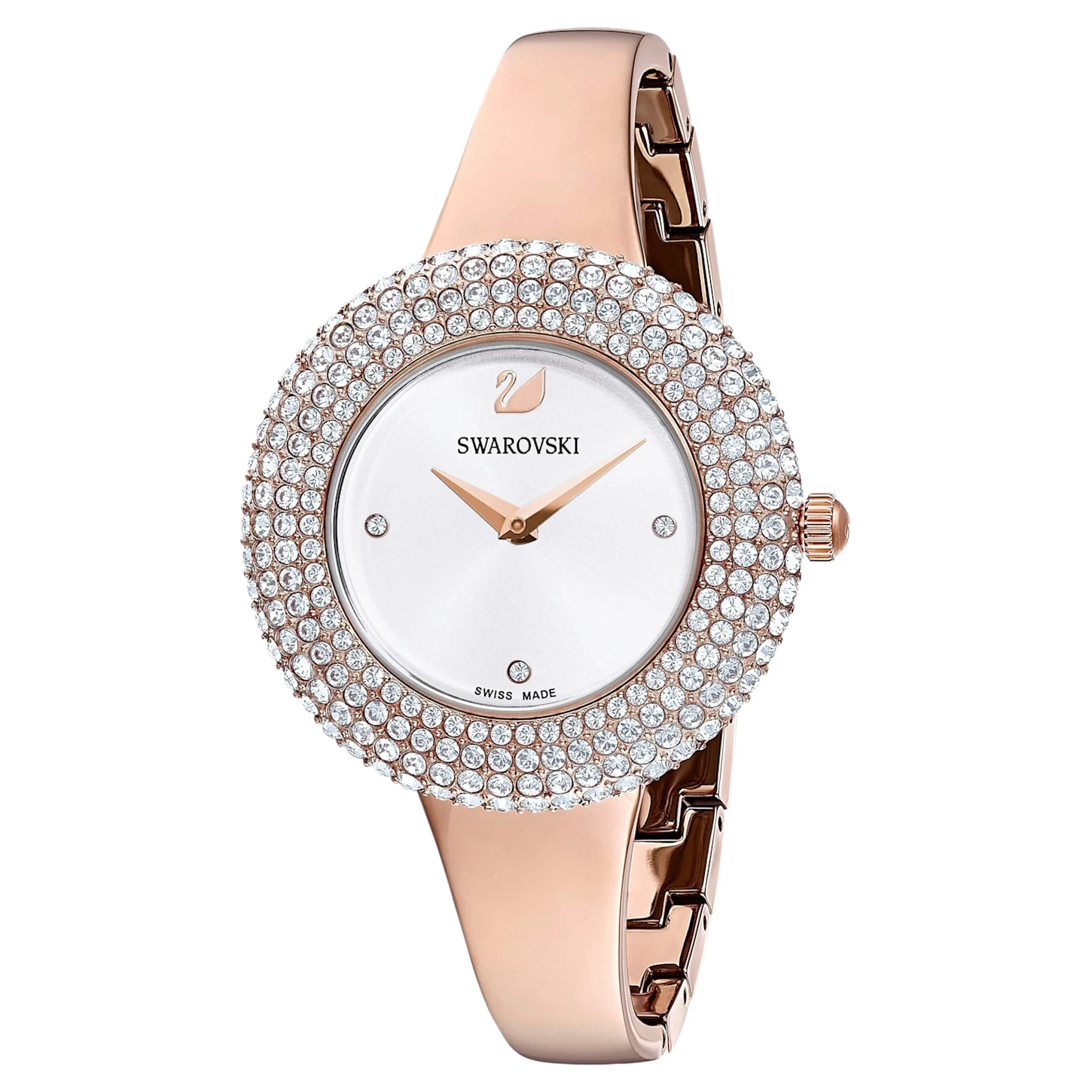 Swarovski Crystal Rose Watch Swiss Made, Metal Bracelet, Rose Gold Tone, Rose Gold-tone Finish - Image 4