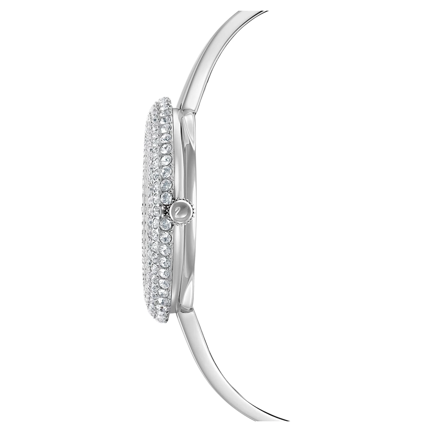 Swarovski Crystal Rose Watch Swiss Made, Metal Bracelet, Silver Tone, Stainless Steel - Image 3