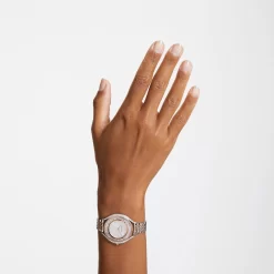 Swarovski Crystalline Aura Watch Swiss Made, Metal Bracelet, Rose Gold Tone, Mixed Metal Finish
