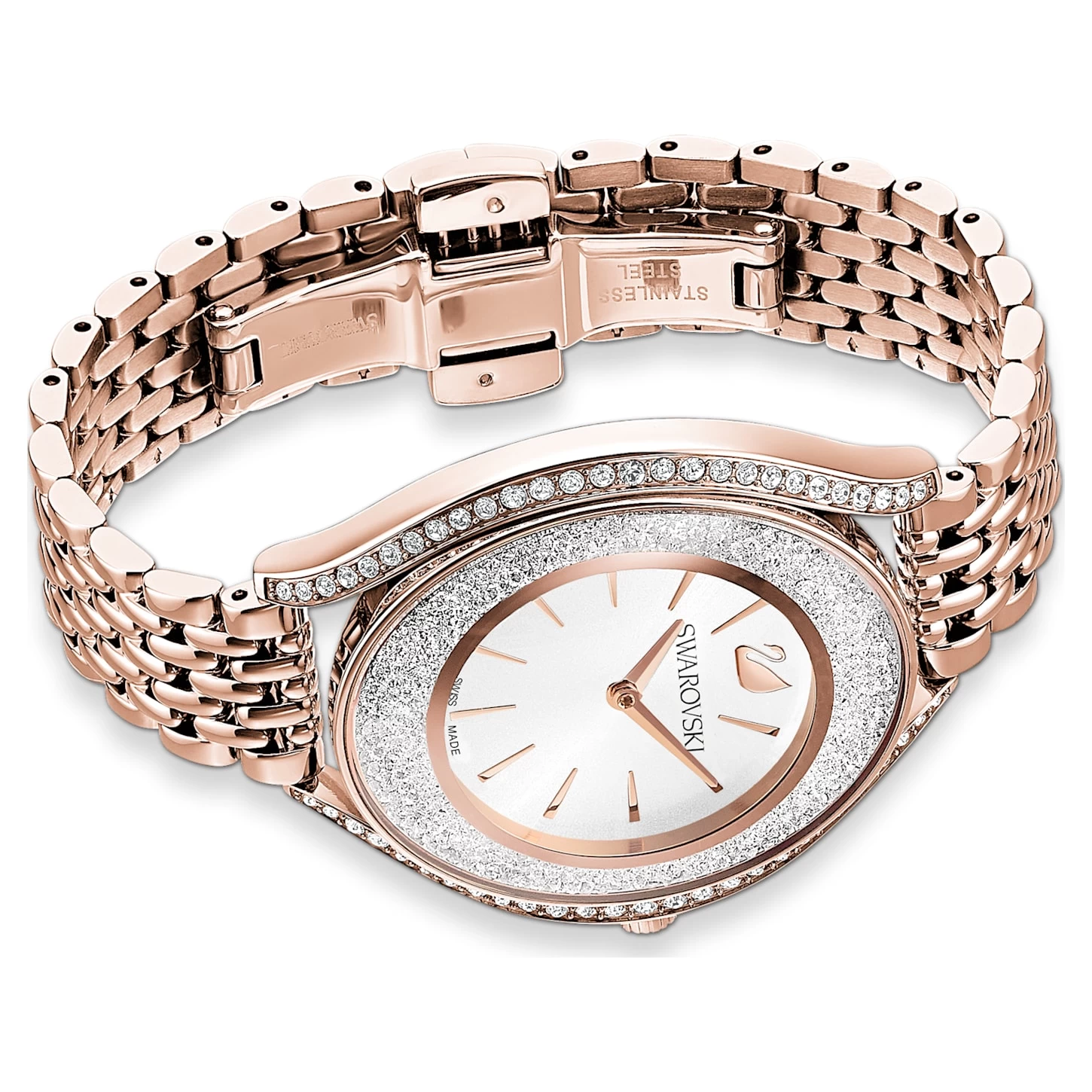 Swarovski Crystalline Aura Watch Swiss Made, Metal Bracelet, Rose Gold Tone, Rose Gold-tone Finish - Image 4