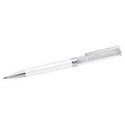Swarovski Crystalline Ballpoint Pen White, White Lacquered, Chrome Plated