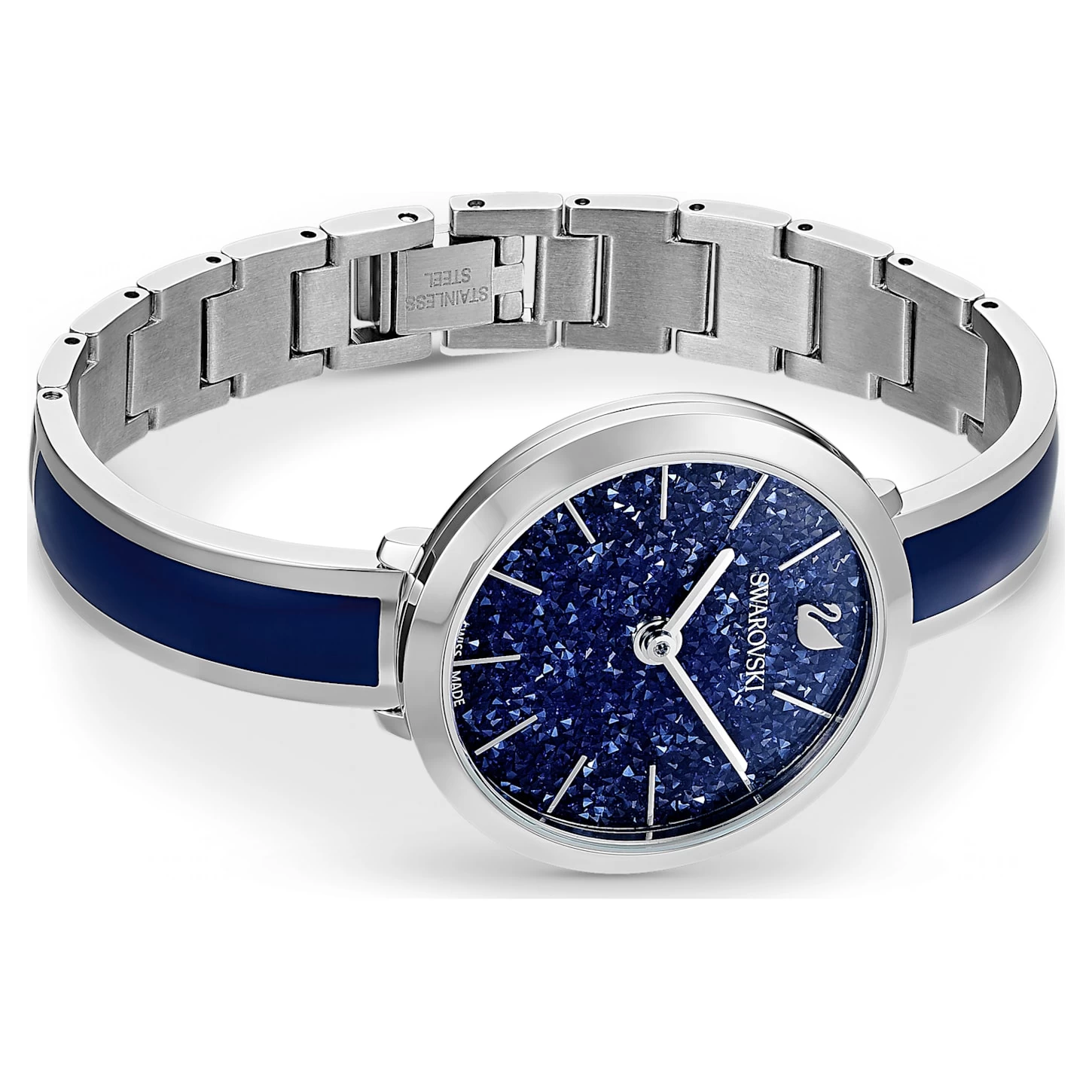 Swarovski Crystalline Delight Watch Swiss Made, Metal Bracelet, Blue, Stainless Steel - Image 3