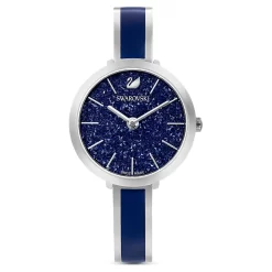 Swarovski Crystalline Delight Watch Swiss Made, Metal Bracelet, Blue, Stainless Steel