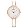 Swarovski Crystalline Delight Watch Swiss Made, Metal Bracelet, White, Rose Gold-tone Finish
