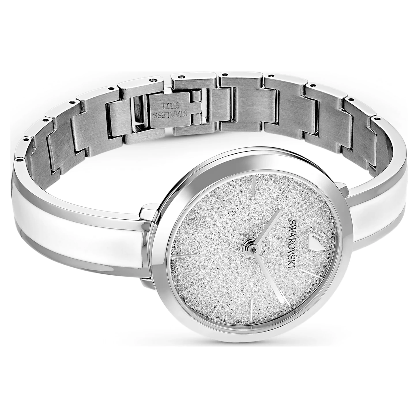 Swarovski Crystalline Delight Watch Swiss Made, Metal Bracelet, White, Stainless Steel - Image 3