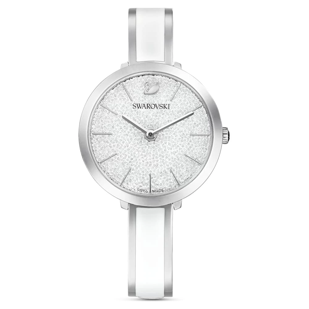 Swarovski Crystalline Delight Watch Swiss Made, Metal Bracelet, White, Stainless Steel - Image 5