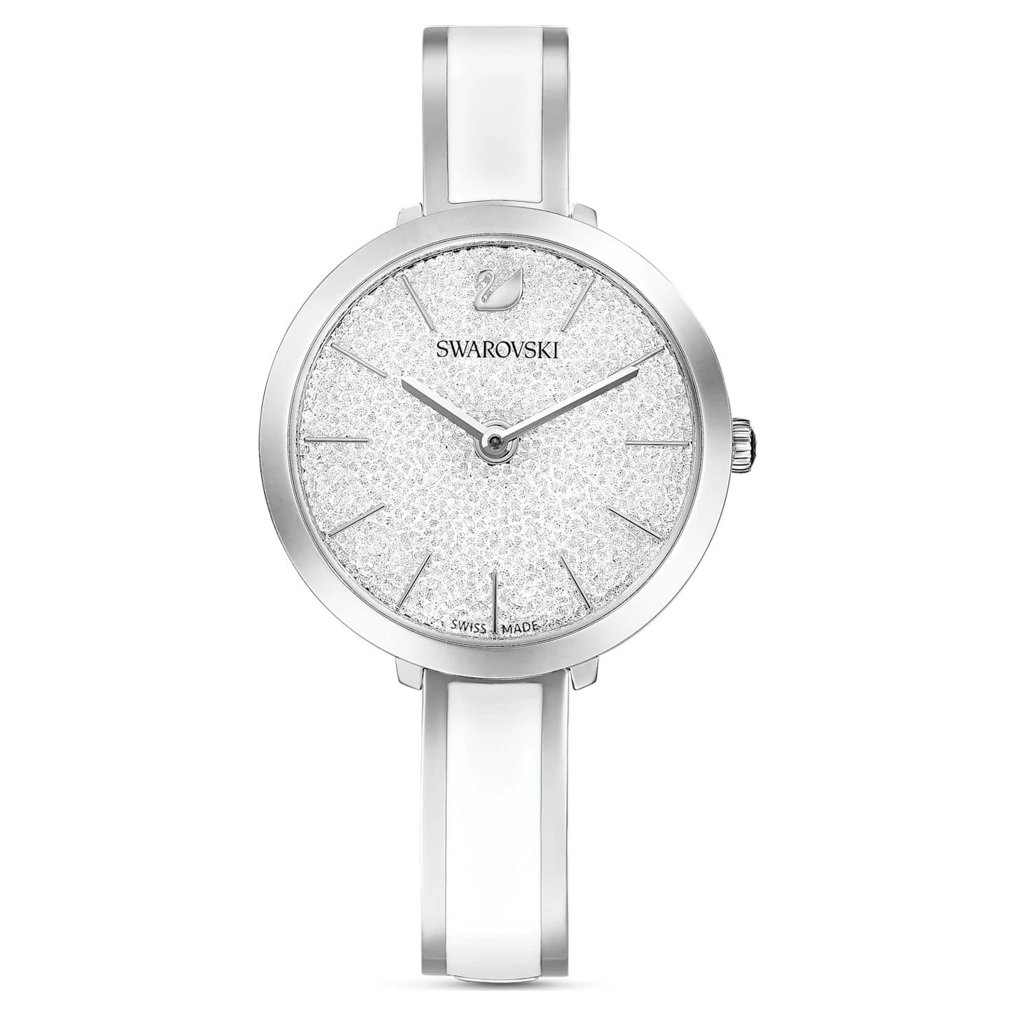 Swarovski Crystalline Delight Watch Swiss Made, Metal Bracelet, White, Stainless Steel