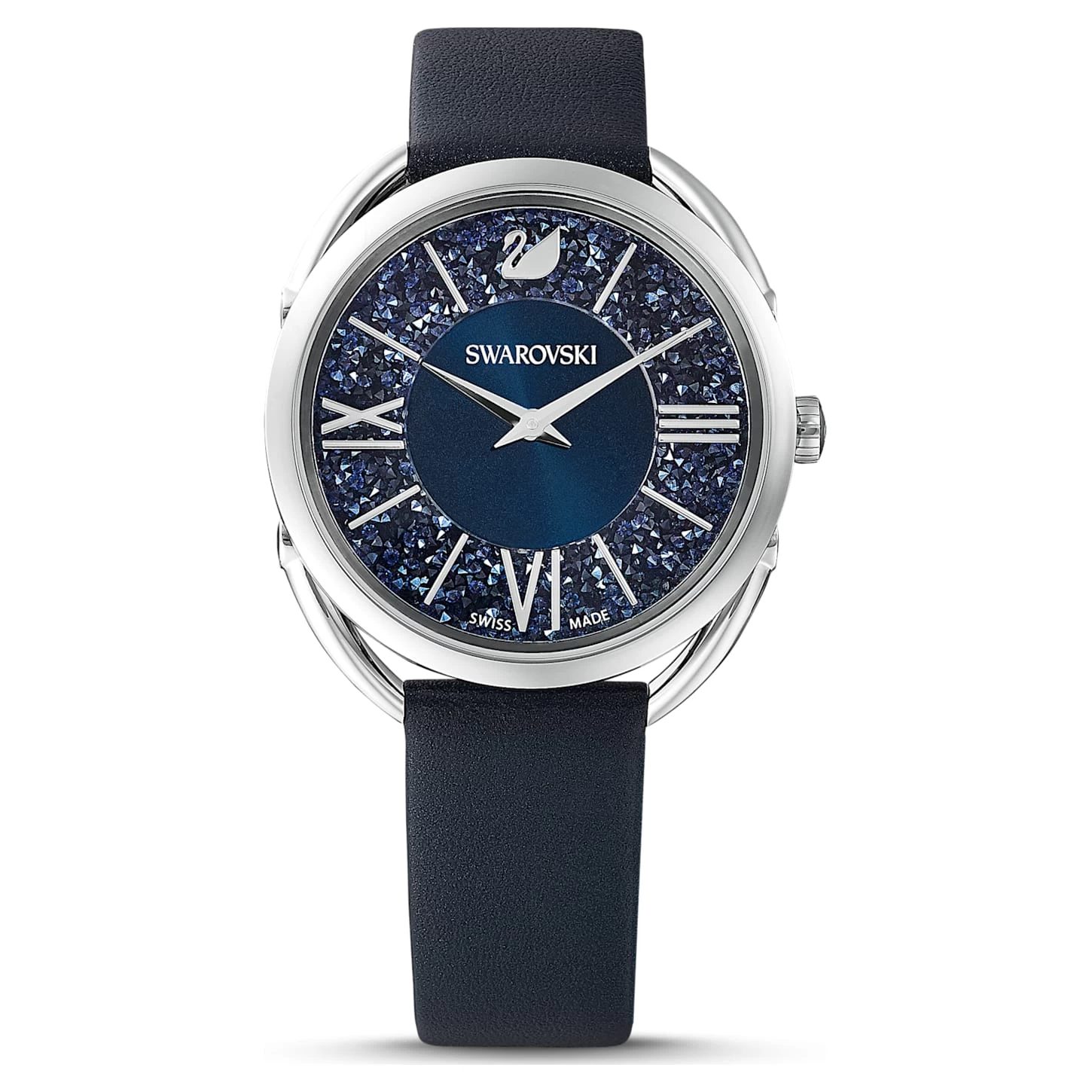 Swarovski Crystalline Glam Watch Swiss Made, Leather Strap, Blue, Stainless Steel - Image 2