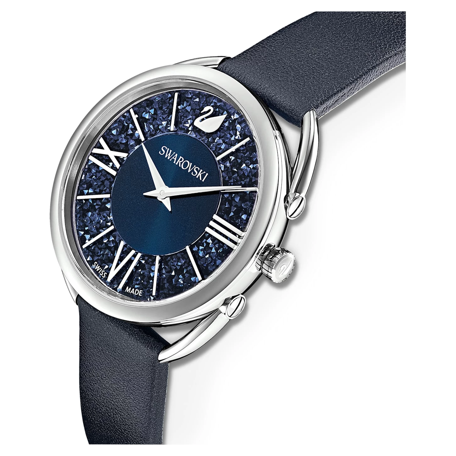Swarovski Crystalline Glam Watch Swiss Made, Leather Strap, Blue, Stainless Steel - Image 5