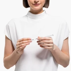 Swarovski Crystalline Gloss Ballpoint Pen White, White Lacquered, Chrome Plated