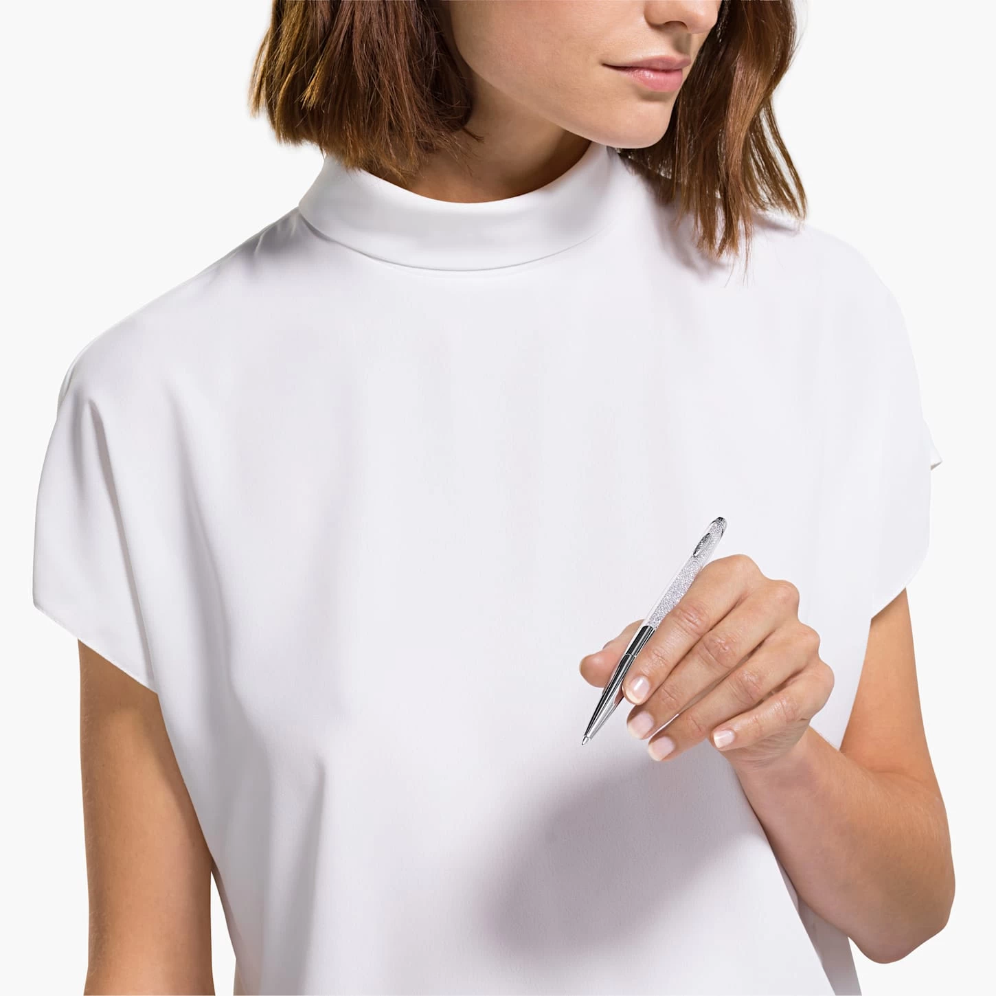 Swarovski Crystalline Nova Ballpoint Pen Silver Tone, Chrome Plated