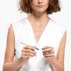 Swarovski Crystalline Nova Rollerball Pen Silver Tone, Chrome Plated