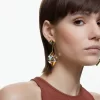 Swarovski Curiosa Drop Earrings Mixed Cuts, Green, Gold-tone Plated