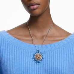 Swarovski Curiosa Pendant And Brooch Multicolored, Rhodium Plated