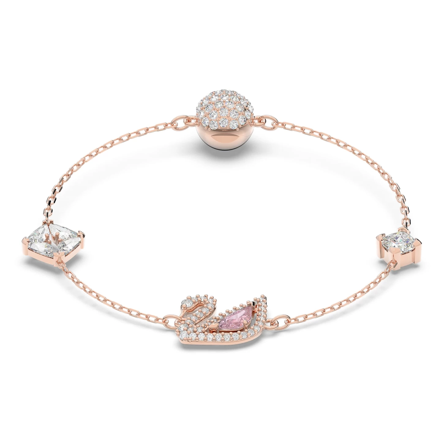 Swarovski Dazzling Swan Bracelet Magnetic Closure, Swan, Pink, Rose Gold-tone Plated - Image 2