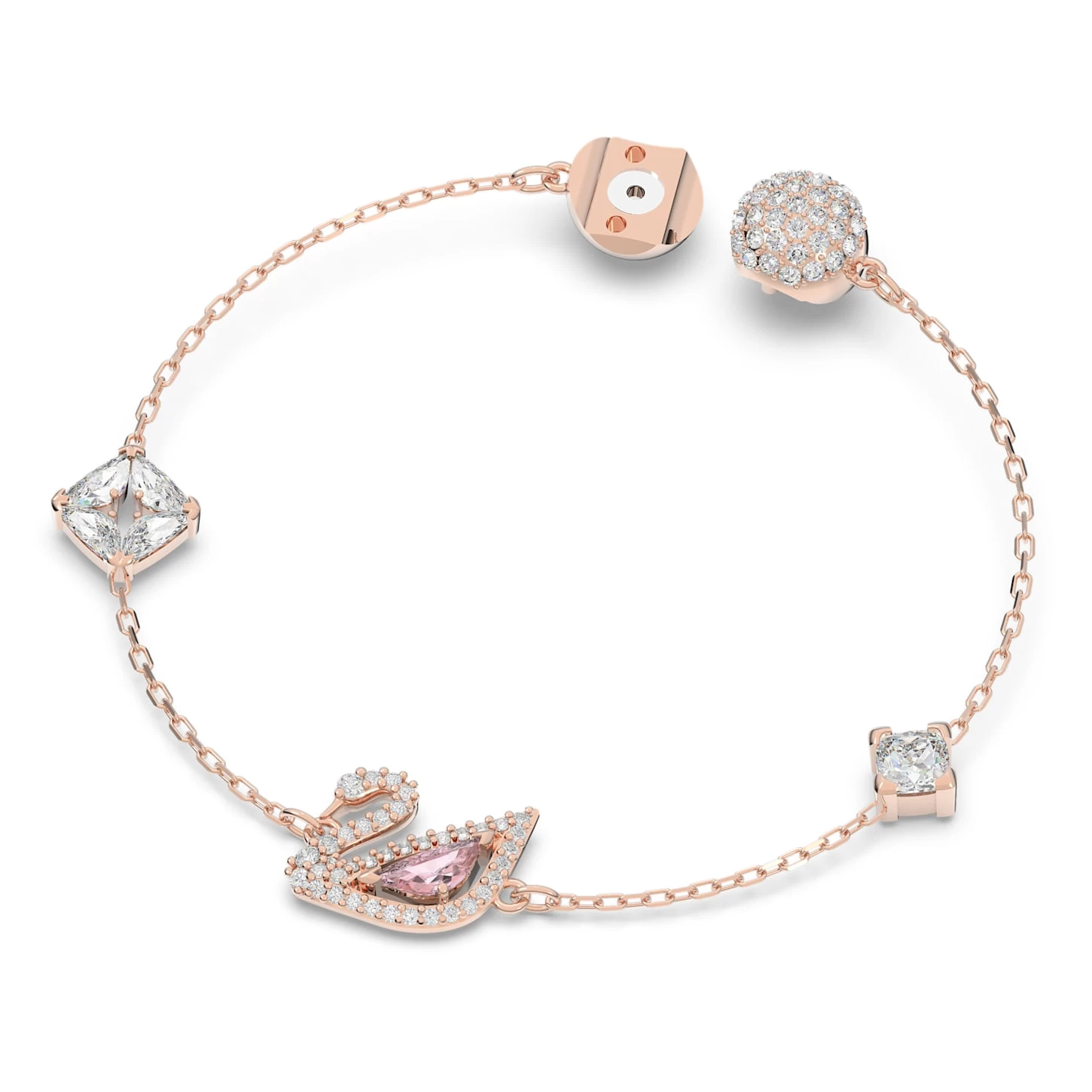 Swarovski Dazzling Swan Bracelet Magnetic Closure, Swan, Pink, Rose Gold-tone Plated - Image 3