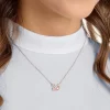 Swarovski Dazzling Swan Necklace Swan, Pink, Rose Gold-tone Plated