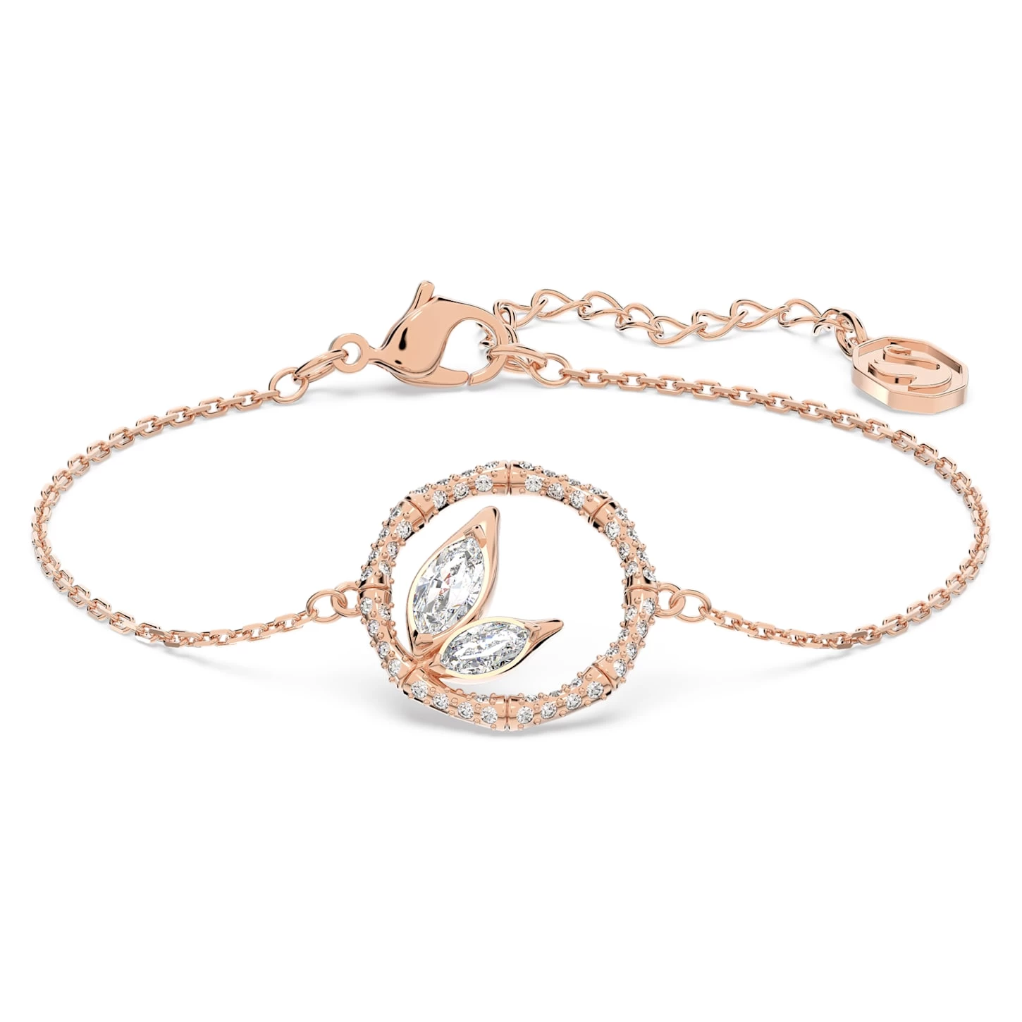 Swarovski Dellium Bracelet Bamboo, White, Rose Gold-tone Plated - Image 2