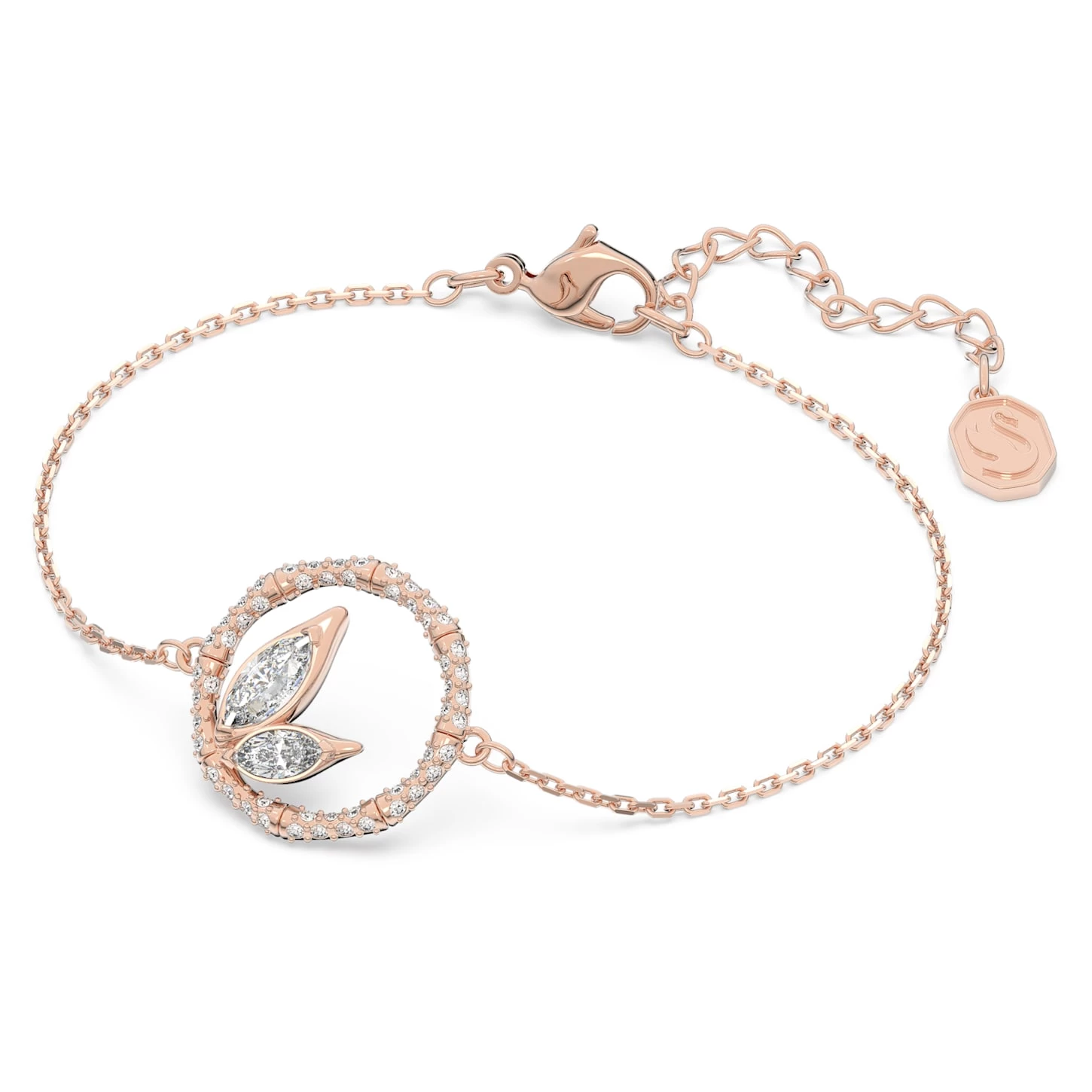 Swarovski Dellium Bracelet Bamboo, White, Rose Gold-tone Plated - Image 3