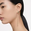 Swarovski Dellium Drop Earrings Asymmetrical Design, Bamboo, Green, Gold-tone Plated