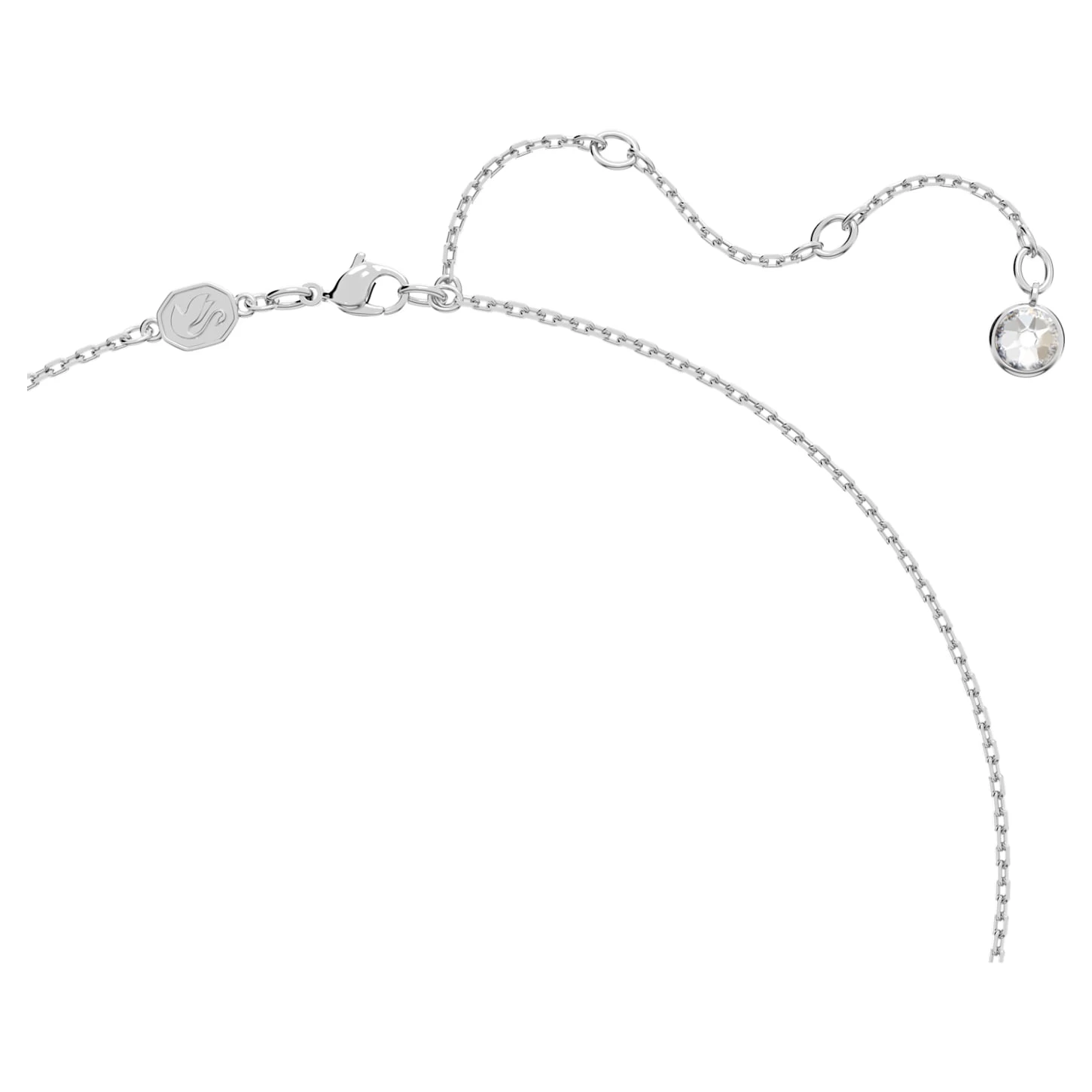 Swarovski Dellium Necklace Round Shape, Bamboo, Green, Rhodium Plated - Image 4